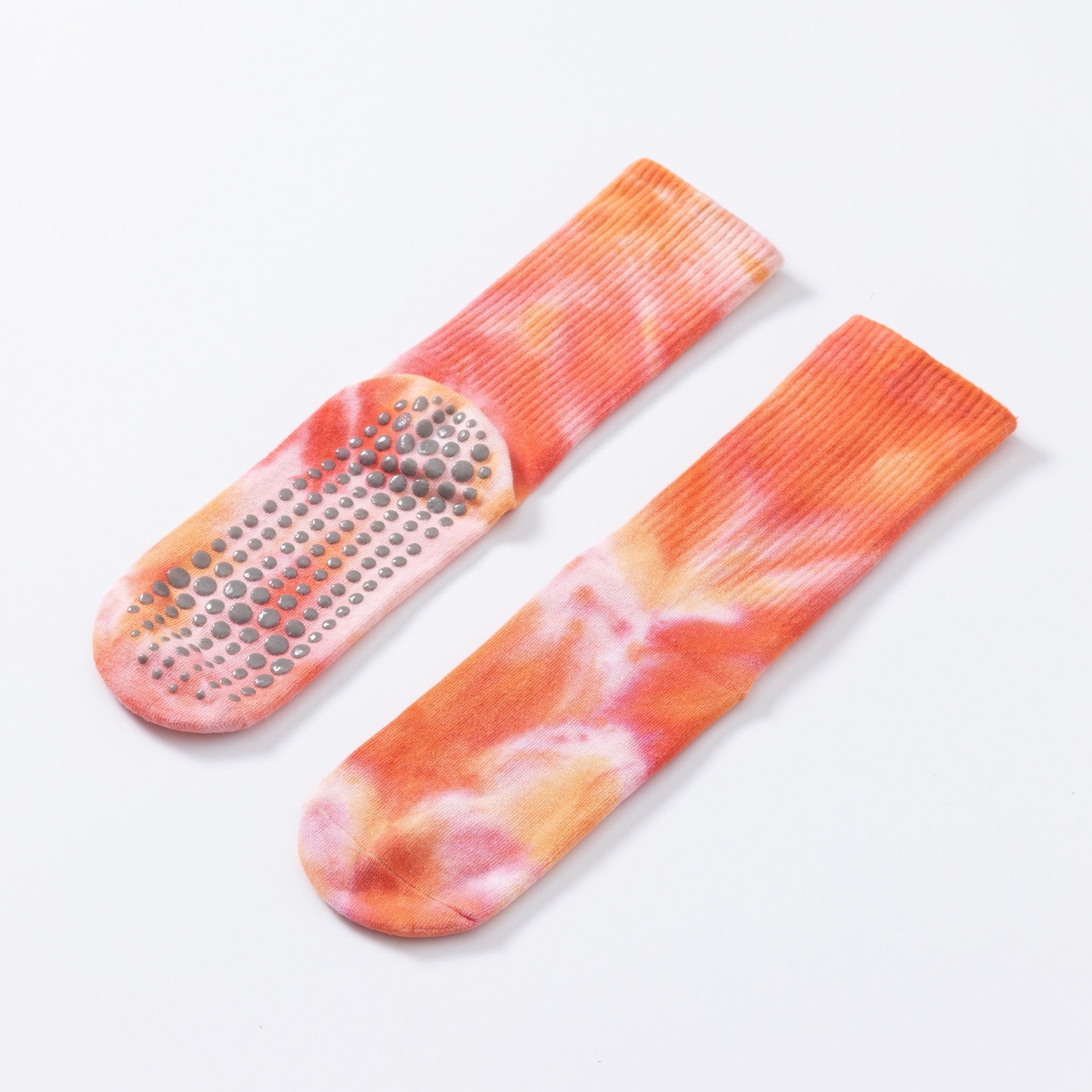 Yogcsde | Women’s Spring & Summer Tie-Dyed Long Yoga Socks – Colorful Cotton Design for Indoor Pilates & Fitness