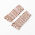 Yogcsde | Women's Five-Toe Cartoon Yoga Socks, Non-Slip Striped Cat Calf Socks for Fitness