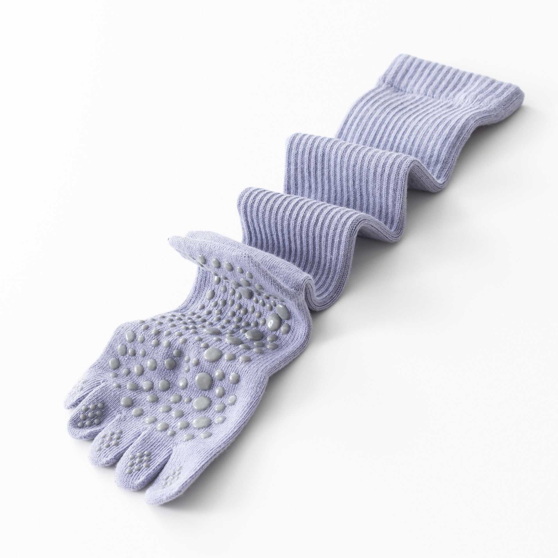 Yogcsde | Women's Mid-Calf Five-Toe Compression Yoga Socks, Non-Slip Pilates Socks in Solid Color