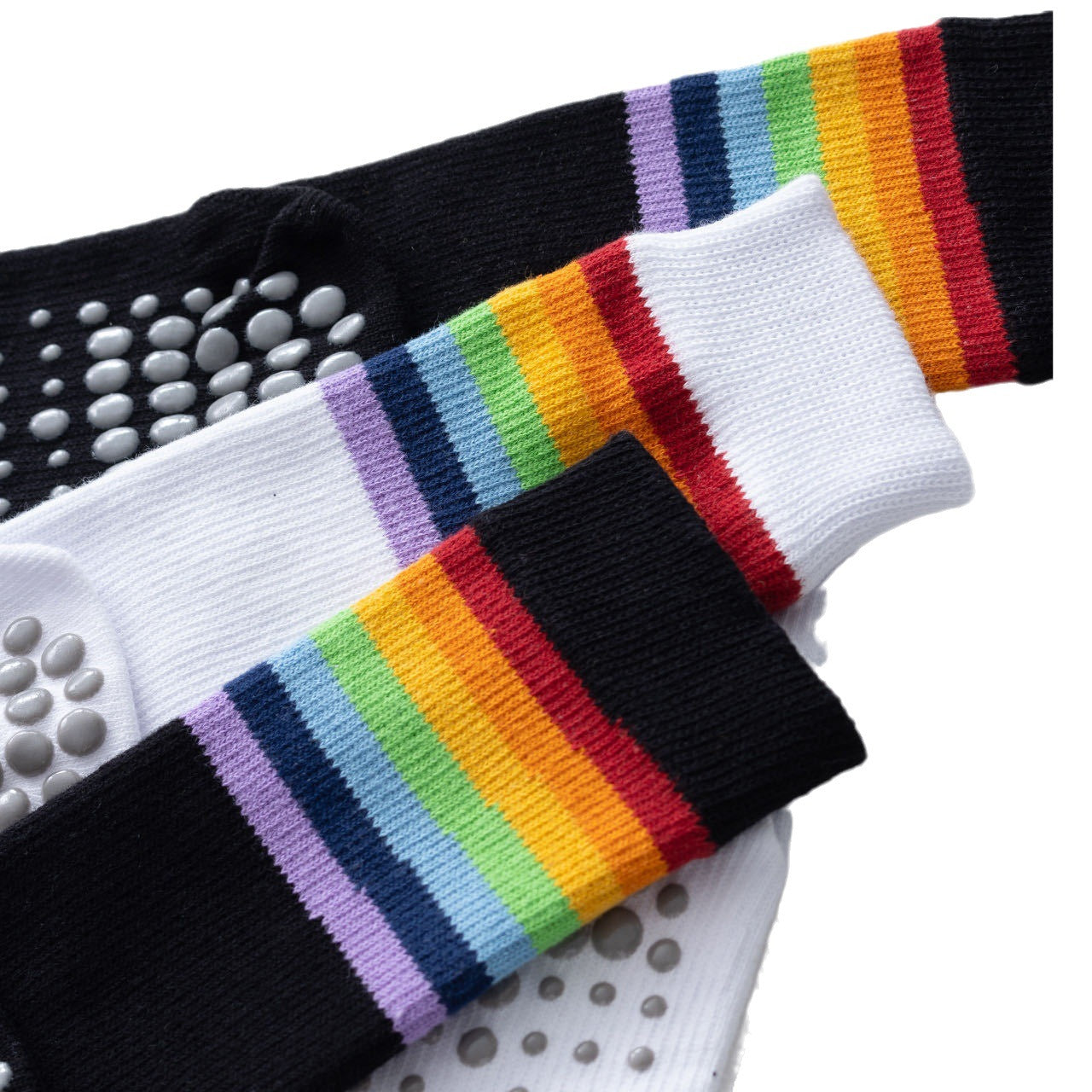 Yogcsde | Women's Spring Mid-Calf Striped Yoga Socks, Breathable Non-Slip Japanese-Style Fitness Socks