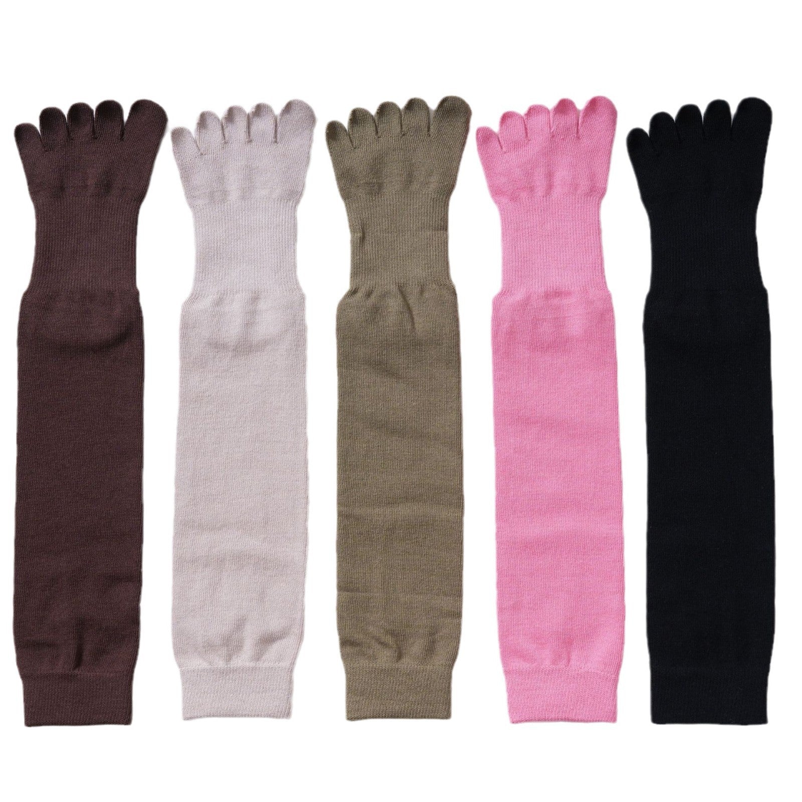 Yogcsde | Women's Long Knee-High Five-Toe Yoga Socks, Warm Non-Slip Pilates Cotton Socks