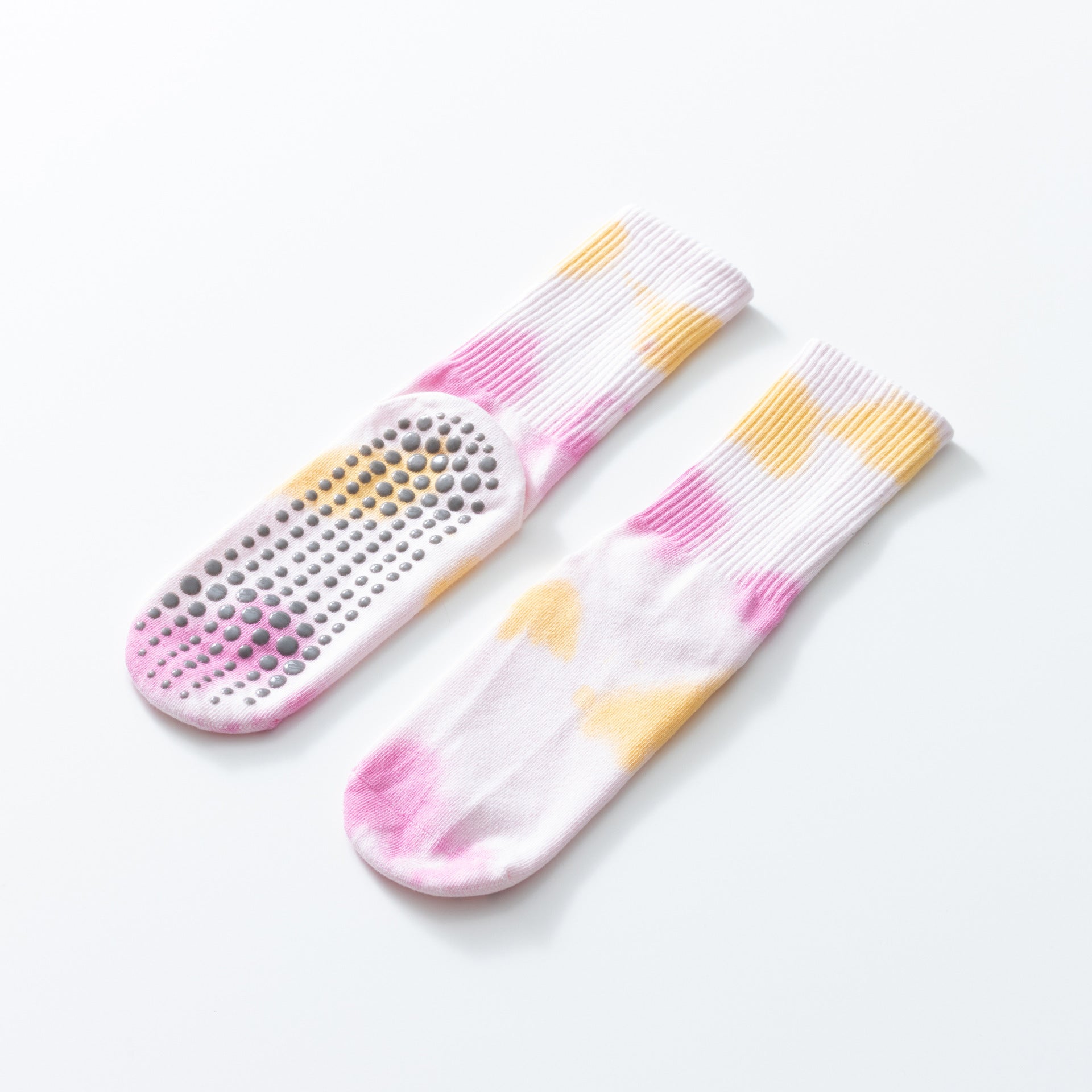 Yogcsde | Women’s Printed Cotton Yoga Calf Socks – Full-Length Contrast Design for Indoor Fitness & Pilates